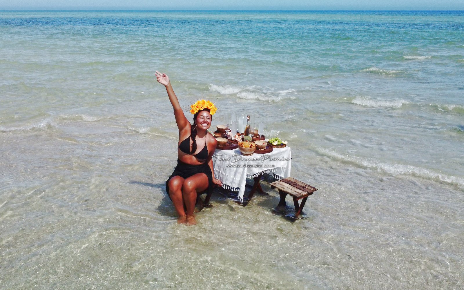 Picnic en medio del mar en Sisal Yucatán (versión premium) incluye snorkel en manantial