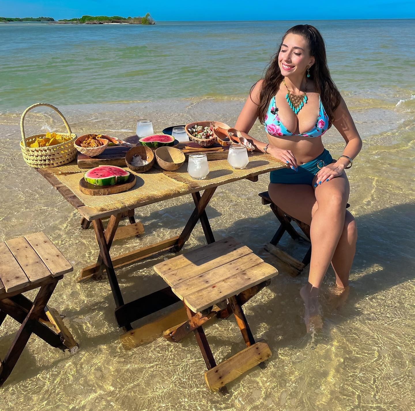Picnic en medio del mar en Sisal Yucatán (versión tradicional) incluye snorkel en manantial